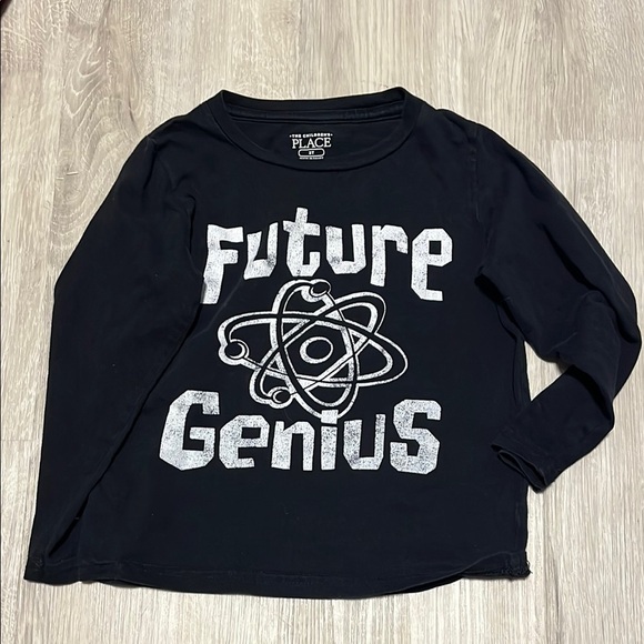 4/$30 The Children's Place Black 'Future Genius' Kids Top - Picture 1 of 1